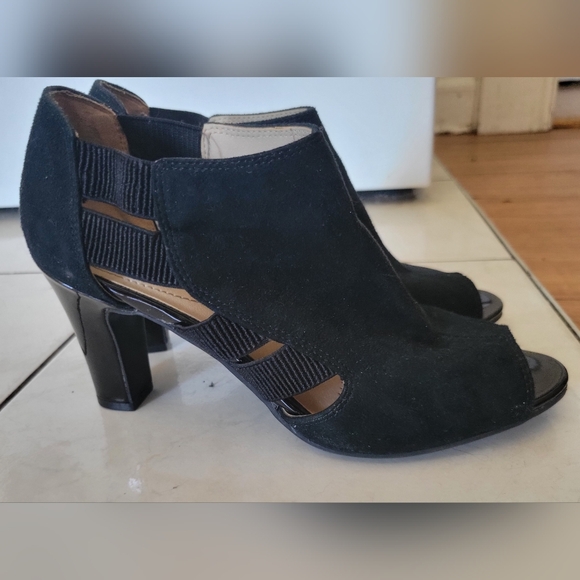 Black Heeled Sandals Shoes Cadenza Life Stride Sz.7.5 - Picture 8 of 12